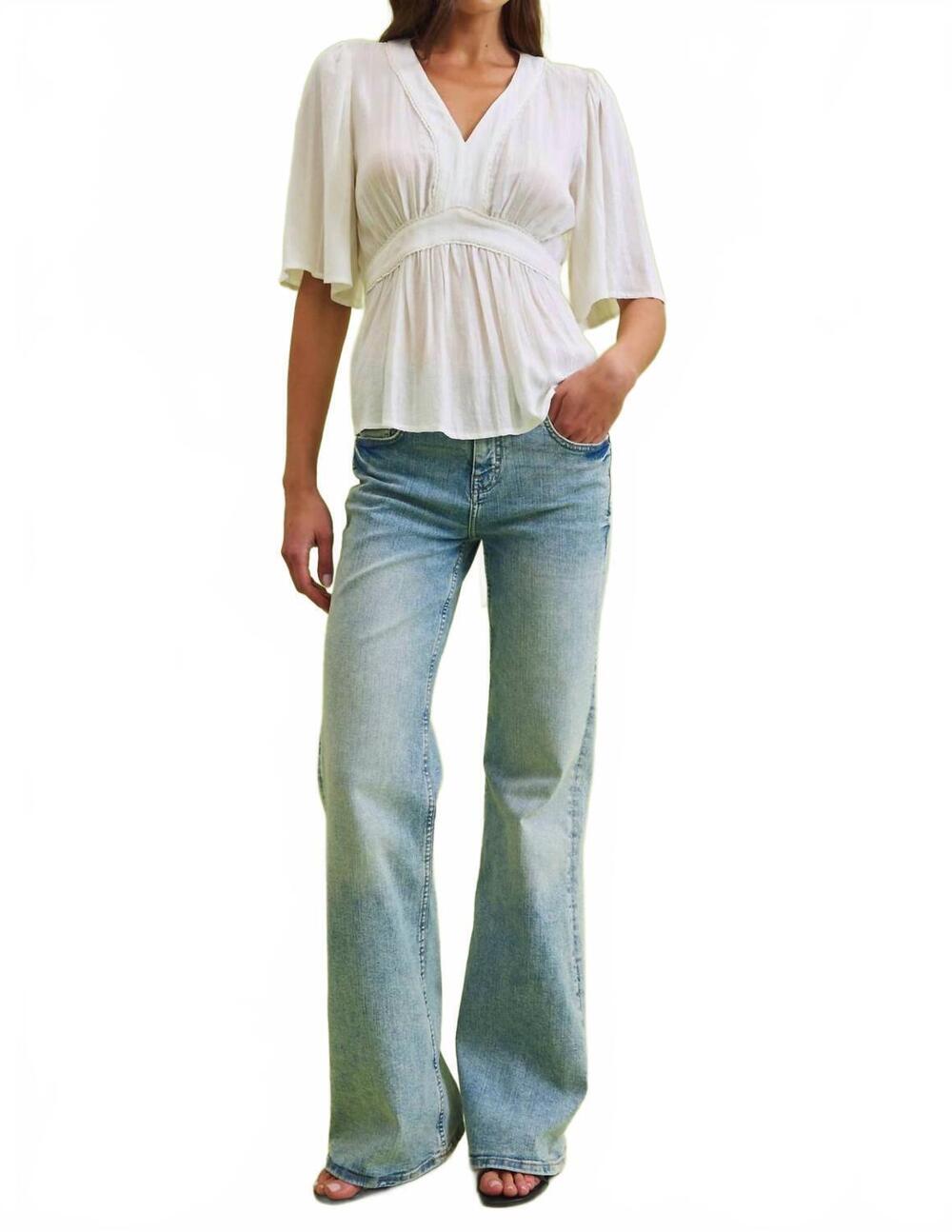 NEW BE COOL kim bell sleeve top in white